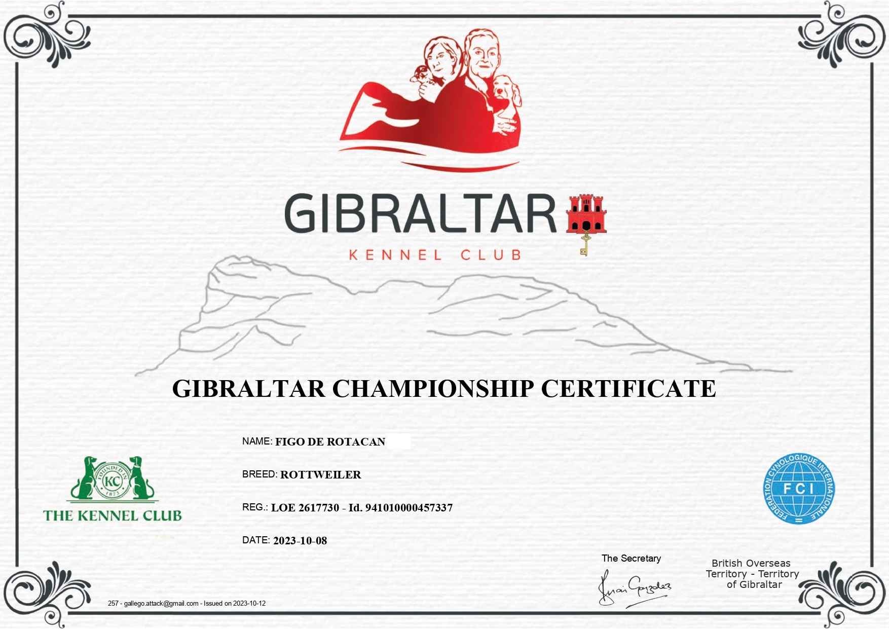 NUEVO CAMPEON DE GIBRALTAR FIGO DE ROTACAN